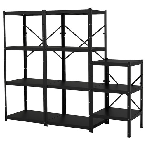 BROR Shelving unit, black, 234x55x190 cm