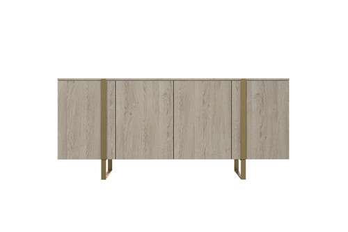 Four-Door Cabinet Verica 200cm, biscuit oak/gold legs