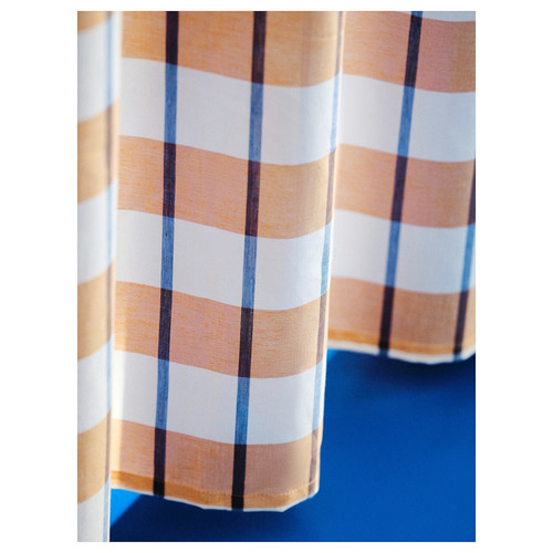 GLANSHAGTORN Curtain, 1 piece, orange white/blue, 300x250 cm