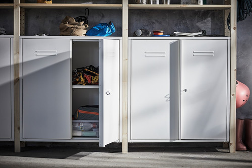 IVAR 3 sections/cabinet/shelves, pine/white, 259x30x226 cm