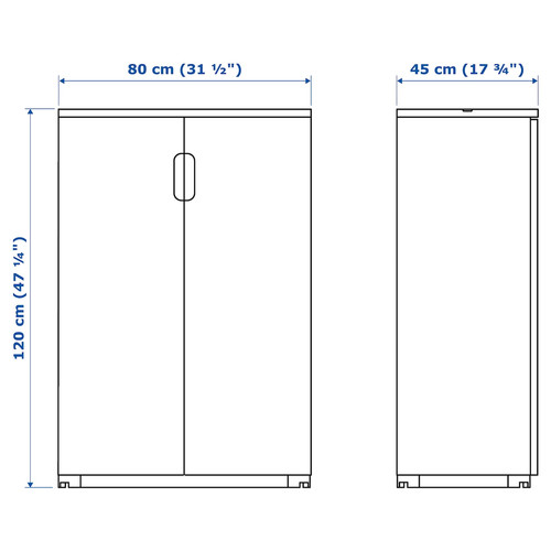 GALANT Cabinet with doors, white, 80x120 cm