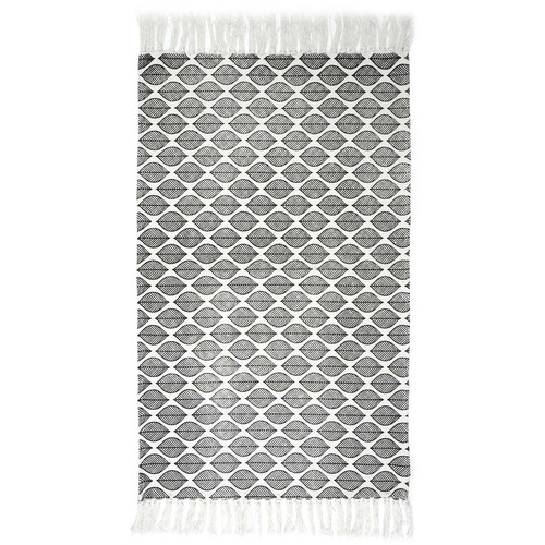 Cotton Rug Zeste, black-white