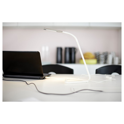 HÅRTE LED work lamp, white/silver-colour