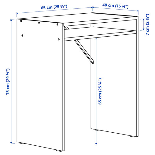 TORALD Desk with shelf unit, white, 65x40 cm