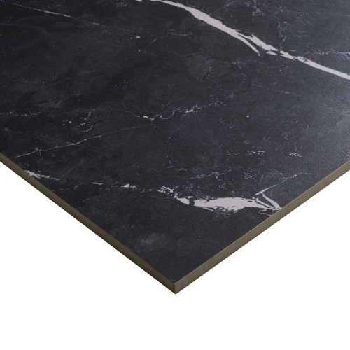 Gres Floor Tile Ultimate Marble GoodHome 59.5 x 59.5 cm, matt black, 1.06 sqm