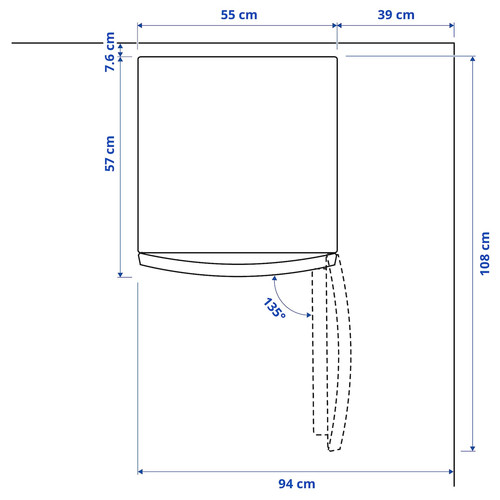 LAGAN Fridge with freezer compartment, freestanding/white, 97/16 l