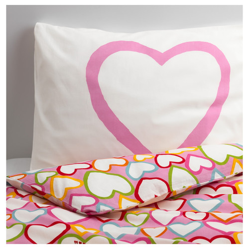 VITAMINER HJÄRTA Quilt cover and pillowcase, multicolor