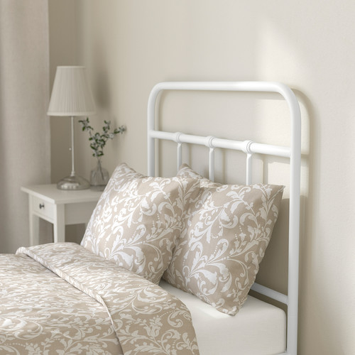 STJÄRNÖ Bed frame, white/Lönset, Standard Single