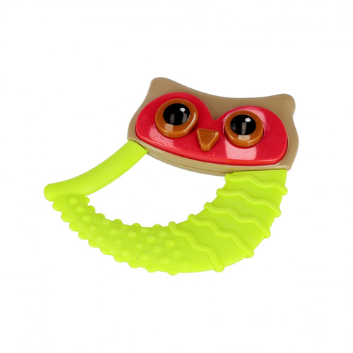 Bam Bam Teether Owl 1pc, assorted colours, 4m+