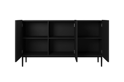 Three-door Cabinet Nicole 150 cm, matt black/black legs