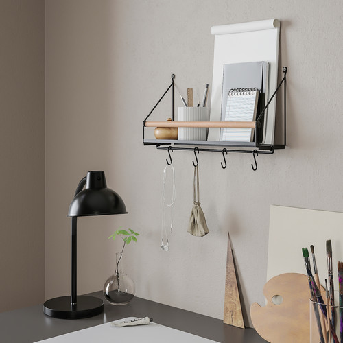 ÅKERBRUK Wall organiser w hooks, 42x12x26 cm