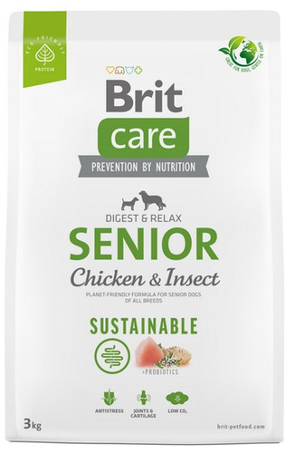 Brit Care Sustainable Senior Chicken & Insect Dog Dry Food 3kg