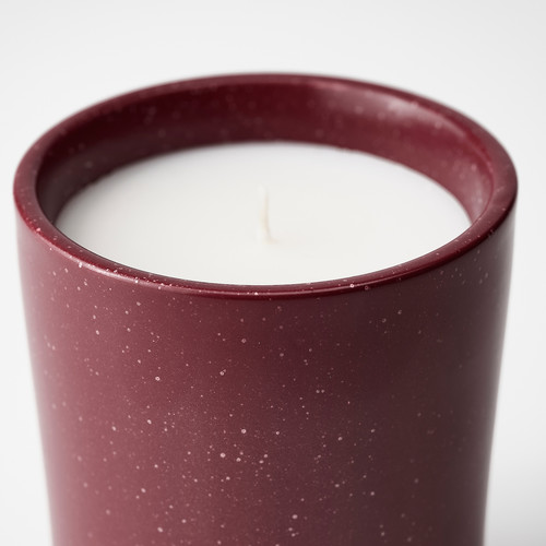 STÖRTSKÖN Scented candle in ceramic jar, Berries/red, 50 hr