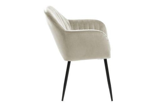 Upholstered Chair Emilia Velvet, sand/black