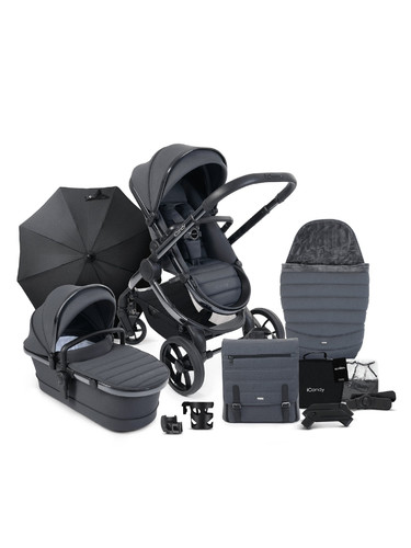 iCandy Peach 7 Designer Pushchair and Carrycot Dark Grey - Complete Bundle