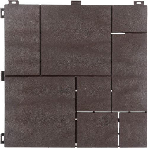 Decking Tile Mosaic 30 x 30 cm, brown, 4pcs