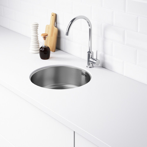 BOHOLMEN Single-bowl inset sink, stainless steel, 45 cm