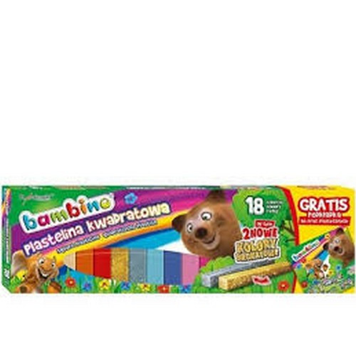 Bambino Plasticine Square 18 Colours + Desk Pad