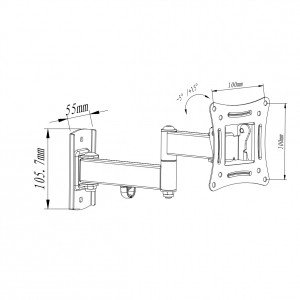 TV Wall Mount 10-27" 15kg AR-82, black