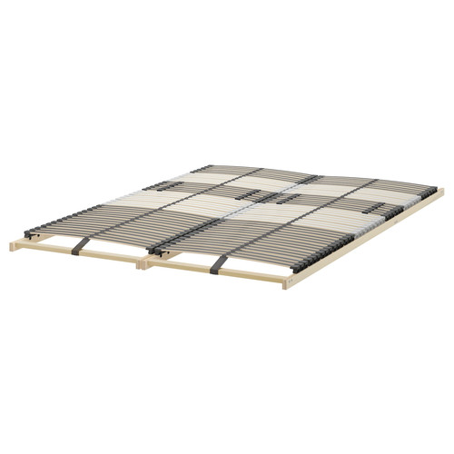 BRIMNES Bed frame w storage and headboard, white, Leirsund, 140x200 cm