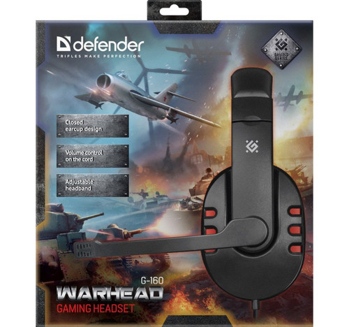 Defender Headset WARHEAD G-160, black/red