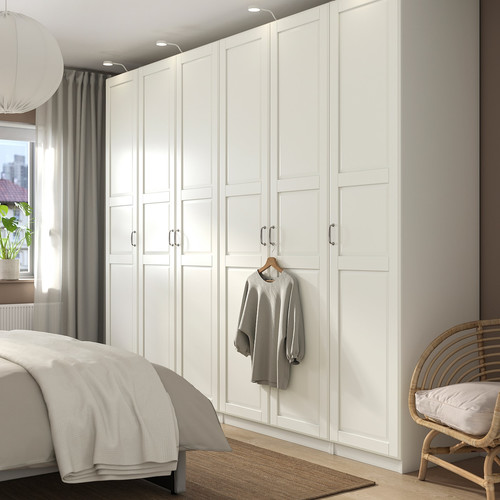 PAX / TYSSEDAL Wardrobe combination, white/white, 300x60x236 cm