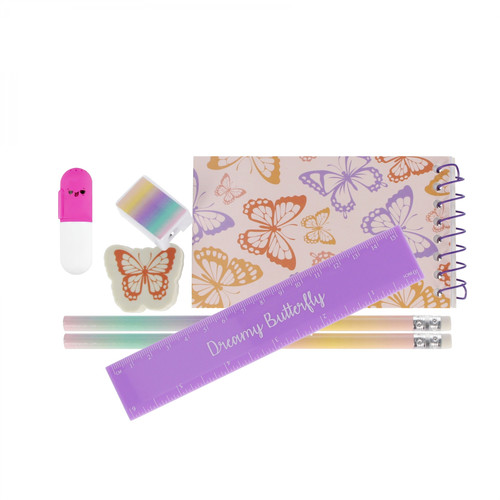 School Set Pencil Case with Accessories Pastel