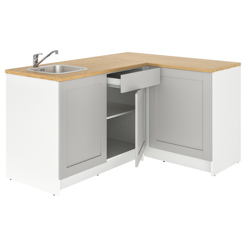 KNOXHULT Corner kitchen, grey, 183x122x91 cm