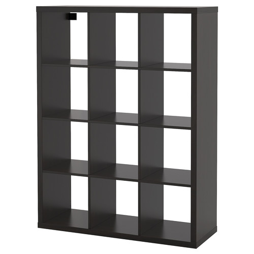 KALLAX Shelving unit, black-brown, 112x147 cm