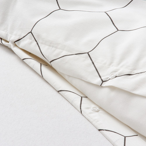 KRUSFRÖ Duvet cover and pillowcase, hexagonal, 150x200/50x60 cm