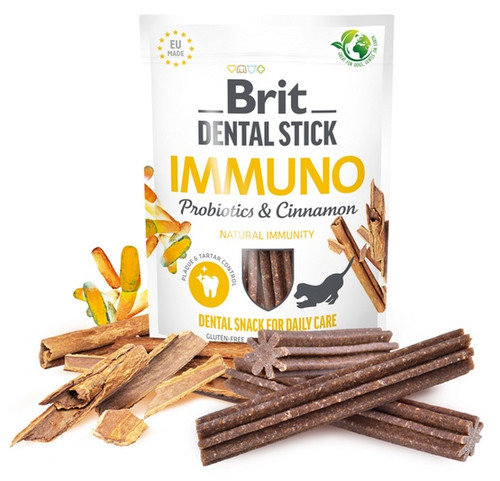 Brit Dental Stick Immuno Probiotics & Cinnamon Dog Snack 251g