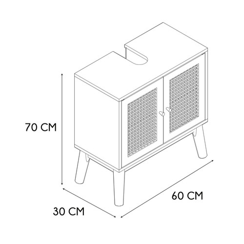 Wash-Basin Cabinet Under Sink Cabinet Bali, natural