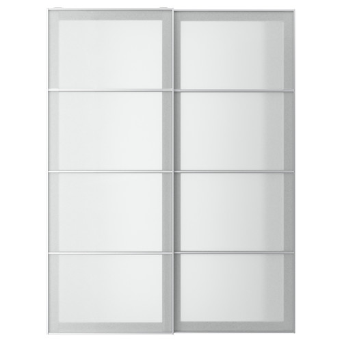 SVARTISDAL Pair of sliding doors, white paper effect, 150x201 cm