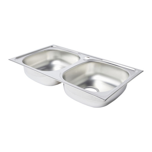 Steel Kitchen Sink Bohm 2 Bowls, linen