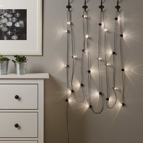 BLÖTSNÖ LED lighting chain with 24 lights, indoor black