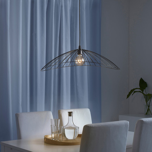 MOTSJÖ Pendant lamp shade, black, 60x40 cm