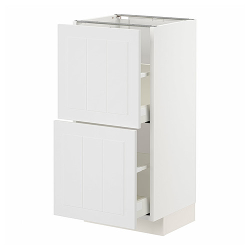 METOD / MAXIMERA Base cabinet with 2 drawers, white/Stensund white, 40x37 cm