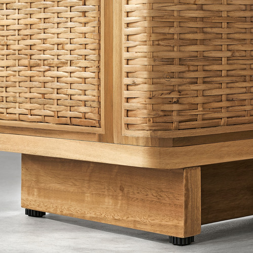 FRYKSÅS Cabinet, rattan, 81x124 cm