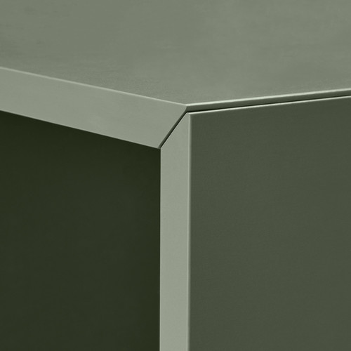 EKET Wall-mounted cabinet combination, walnut effect/white grey-green, 80x35x210 cm