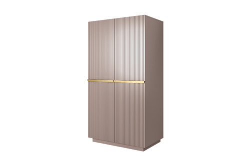 Wardrobe Nicole 100 cm, antique pink, gold handles