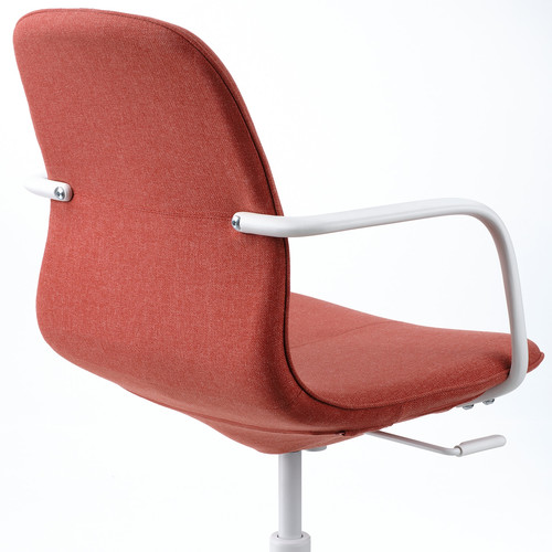 LÅNGFJÄLL Conference chair with armrests, Gunnared red-orange/white