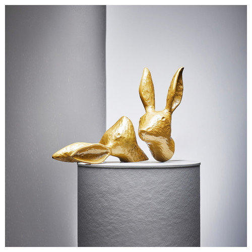 HÄGGMISPEL Wall decoration, rabbit/brass-colour, 25 cm