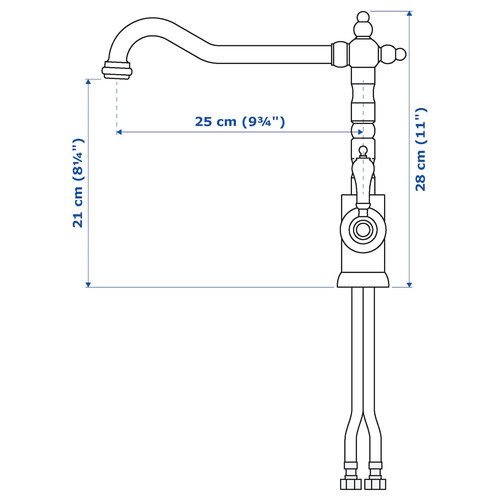 GLITTRAN Kitchen mixer tap, brushed black metal