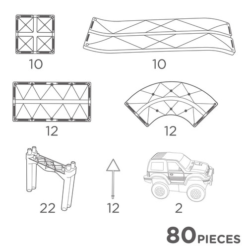 Cleverclixx Large Race Track Pastel 80pcs 3+