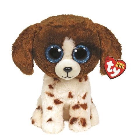 Ty Soft Plush Toy Brown-White Dog Muddles 24cm 12m+