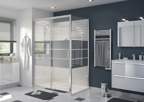 GoodHome Shower Panel Beloya 90 cm, chrome/mirror glass