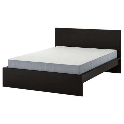 MALM Bed frame with mattress, black-brown/Vesteröy firm, 140x200 cm