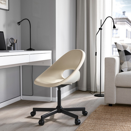 ELDBERGET / MALSKÄR Swivel chair, beige, black