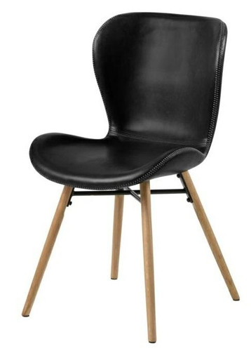 Chair Batilda Retro, faux leather, black