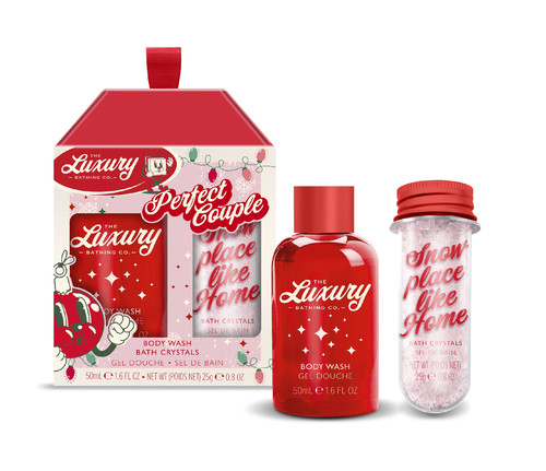 THE LUXURY BATHING COMPANY Perfect Couple Candy Canes, Cocoa & Vanilla Swirl Gift Set 1pc